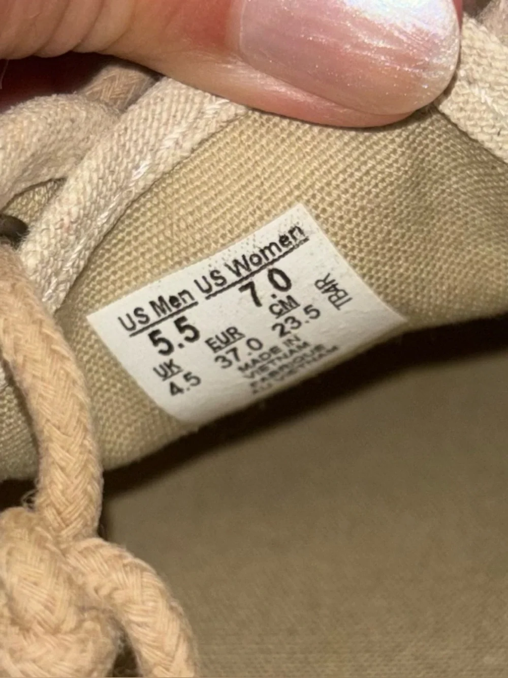 Vans Sneakers Size 7 Beige